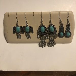 Turquoise and silver earrings